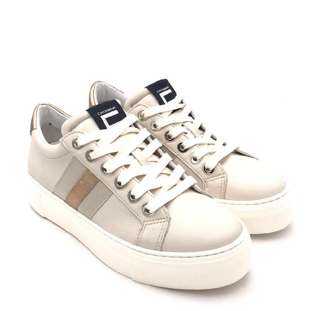 Zulian Calzature Sneakers in pelle beige Comprane uno, ottenene uno gratis