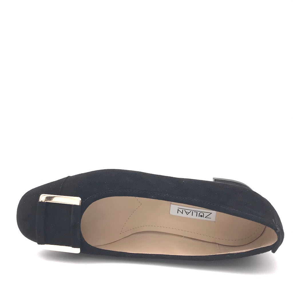 Zulian Calzature Ballerina in camoscio nero Sconti VIP