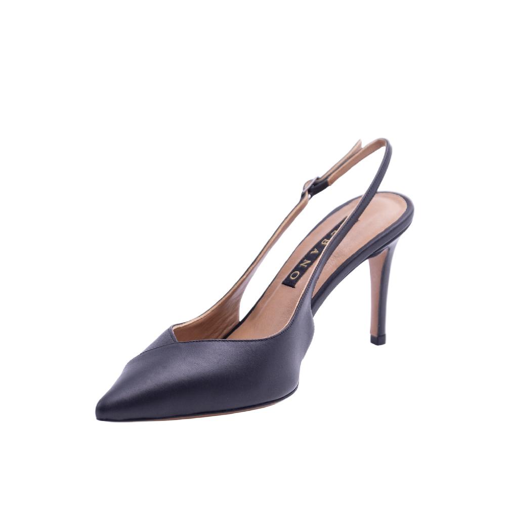 ALBANO Slingback pelle nera Consegna Veloce