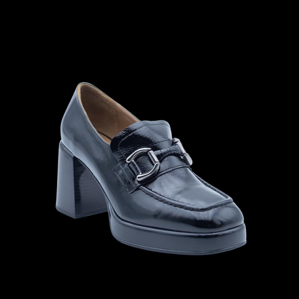 ALBANO Mocassino nero con tacco Moda